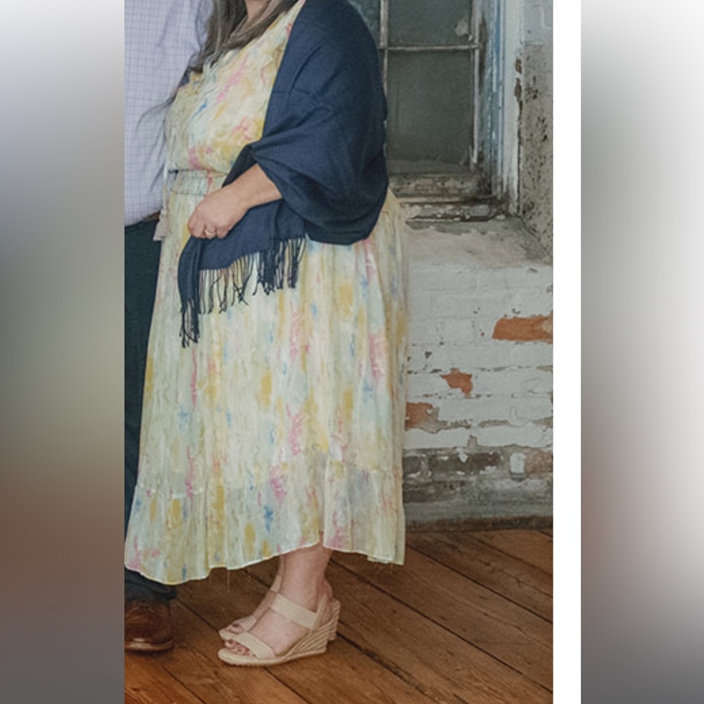 Anthropologie Watercolor Smocked Waist Sleeveless Maxi Dress